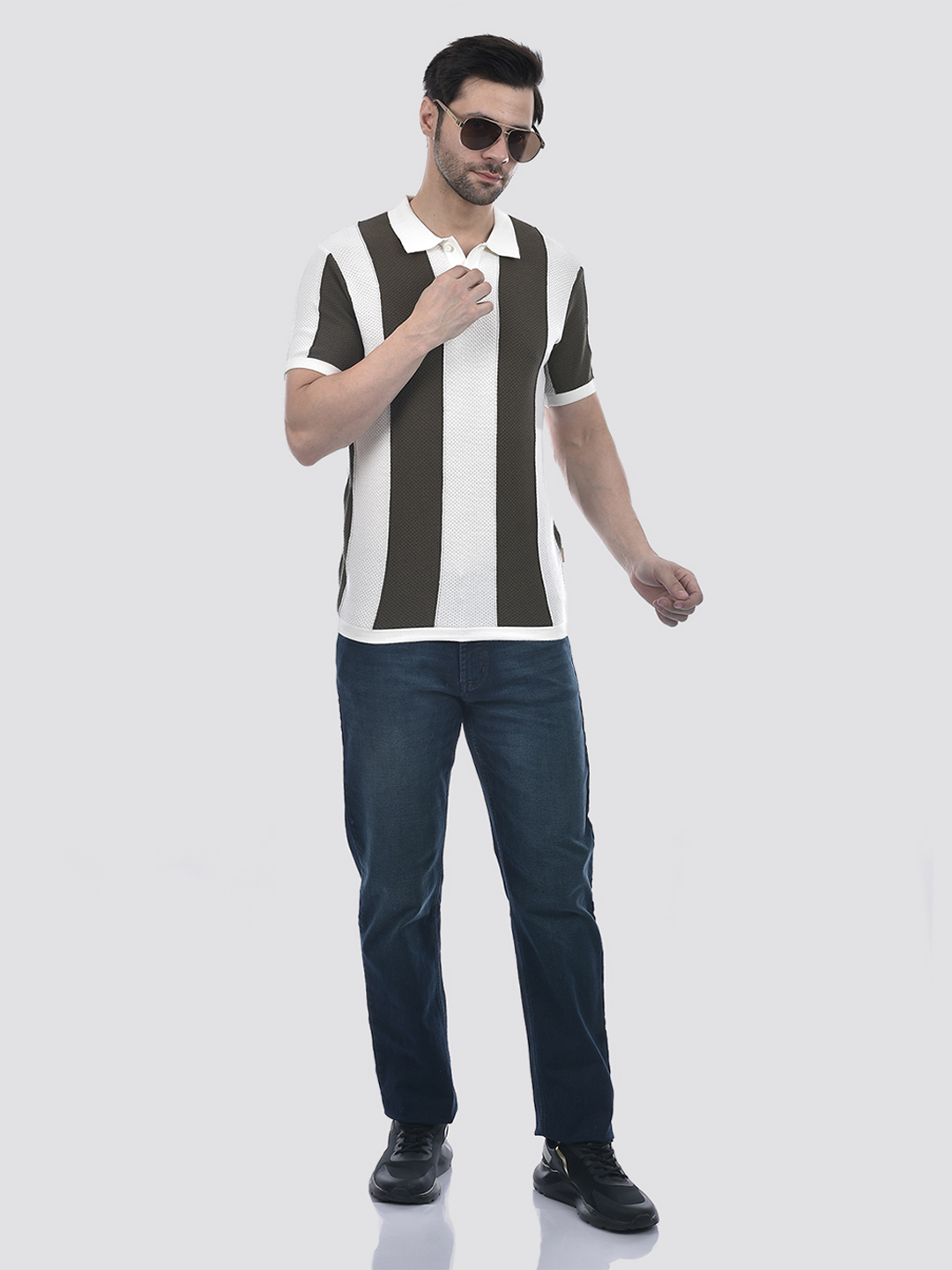 Numero Uno Men Striped Polo T-Shirt